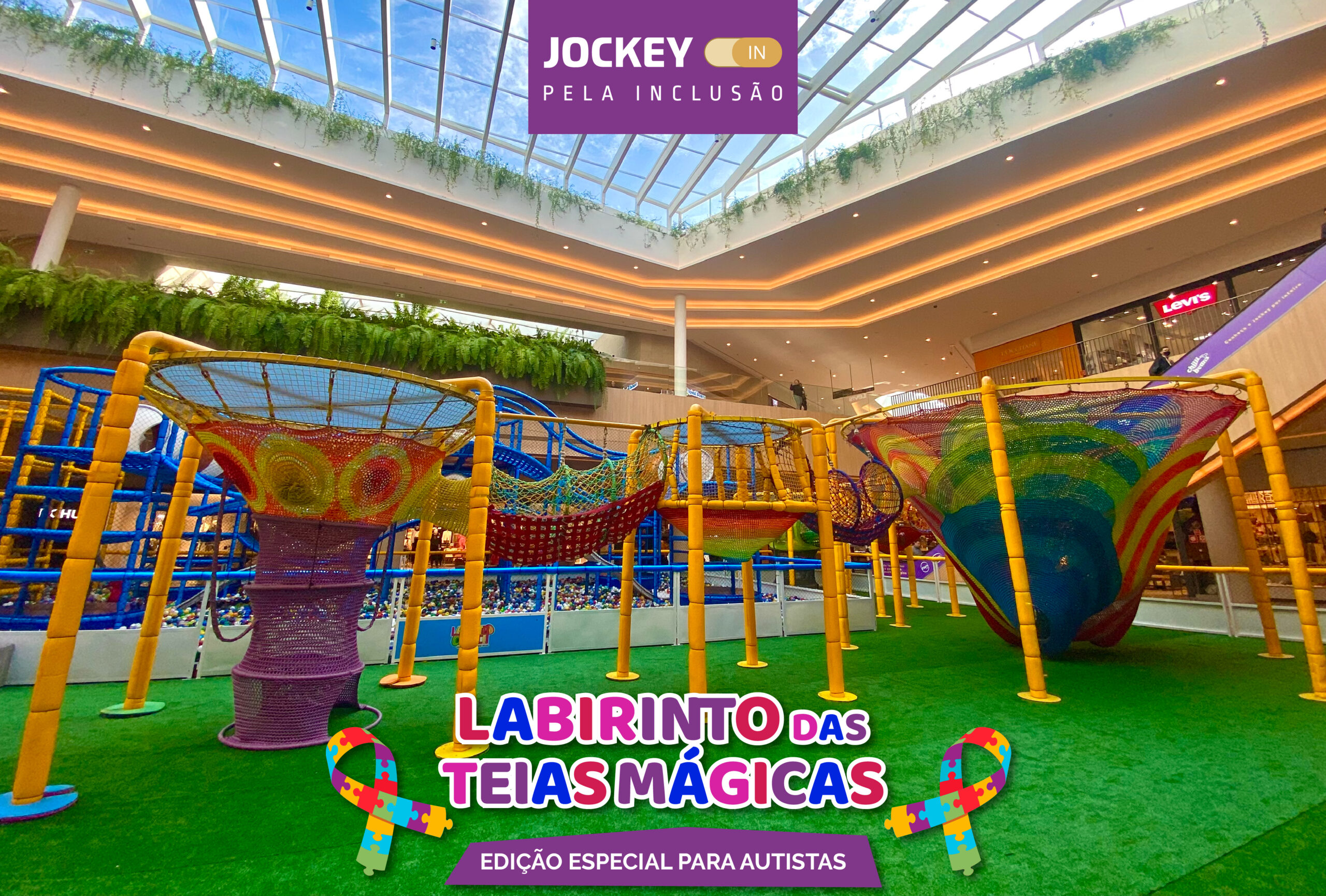 Jockey Plaza Shopping promove manhã inclusiva no Labirinto das Teias Mágicas